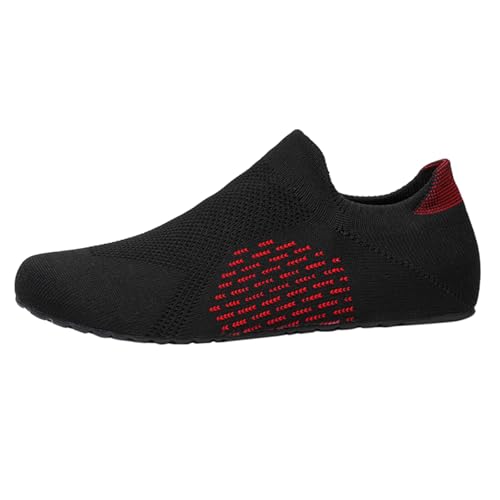 Wanderschuhe Leichte Mesh Sneaker Faule Schuhe Steigbügel Elastische Socken Casual Sport Männer Frauen Fitness Herrensneaker Trekkingschuhe (Red Gr.46) von Generisch