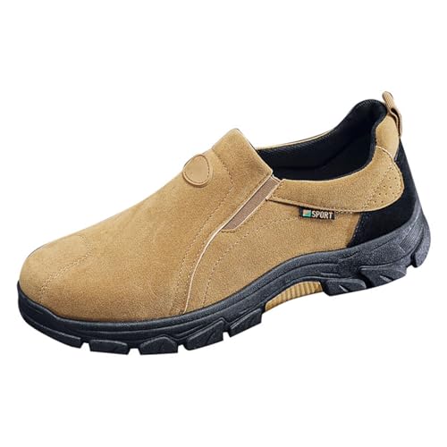Wanderschuhe für Herren, wasserdicht, rutschfest, leicht, modisch, Low-Top-Sneaker, Outdoor, atmungsaktiv, Freizeitschuh, breite Passform, dicke Unterseite, Bergsteigerschuhe, khaki, 42 1/3 EU von Generisch