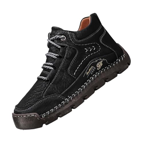 Wanderstiefel Herren Wasserdicht Leder Arbeitsstiefel Taktische Stiefel Sneaker Flache Schuhe Hoch Rutschfeste Winterstiefel Trekkingstiefel Schnürstiefeletten Verschleißfest Warme Winter Outdoor von Generisch