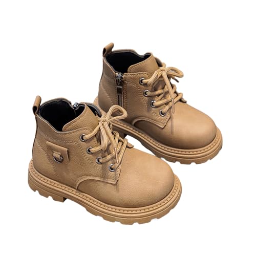Wanderstiefel Kleinkind Stiefel Reitstiefel Kinder Mädchen Einfarbige Modische Niedrig Geschnittene Kurze Stiefel für Jungen Herbst Winter Martin-Stiefel (Khaki, 26 Little Child) von Generisch