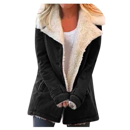 Warehouse Deal Retourenware, Damen Sale, Damen Winterjacke Warm Plus Jacke Warm Damenmantel Winterverschluss Plushknob Damenmantel Aus Verbundwerkstoff Damen Mantel Wolle Winter, Deal Des Tages von Generisch