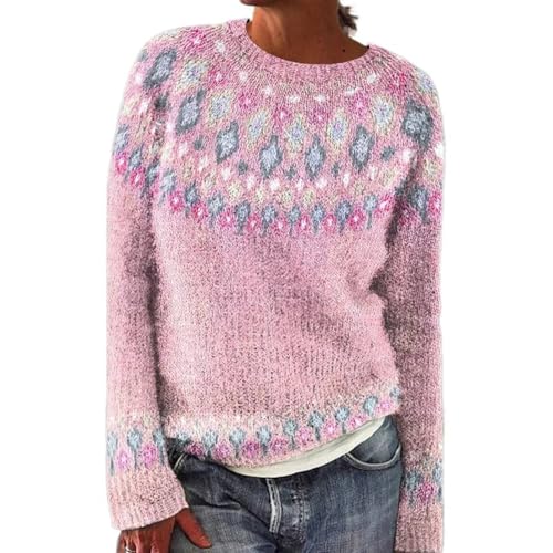 Warehouse Deal retourenware, Pullover Damen Sweatshirt Rundhals Winterpullover Gestrickter Langarm Mode Strickpullover Herbst Winter Wollpulli, 1 Euro Artikel von Generisch