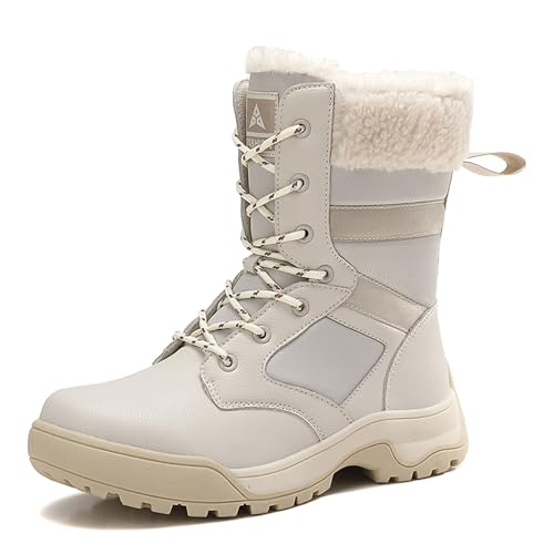 Warm Gefüttert Winterschuhe Damen Schneestiefel Wasserdicht rutschfest Outdoor Trekking Wanderschuhe Gr.37-42 Schneestiefel damenblack Friday 2024 von Generisch
