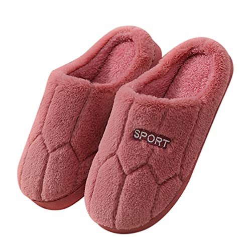 Warme Baumwolle, flache Haushalts-Schuhe, Freizeitschuhe, Slipper, modische Damen-Hausschuhe, Hausschuhe, Stiefel, rot, 41 EU von Generisch