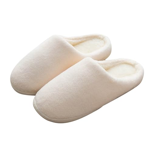 Warme Baumwolle Plüsch Pantoffeln Indoor Fleece kältebeständige Baumwollpantoffeln Reine Farbe schlicht-Flexible Pantoffeln Gemütliche Slipper Hausschuhe Unisex - Leichte & Geräuschlose von Generisch