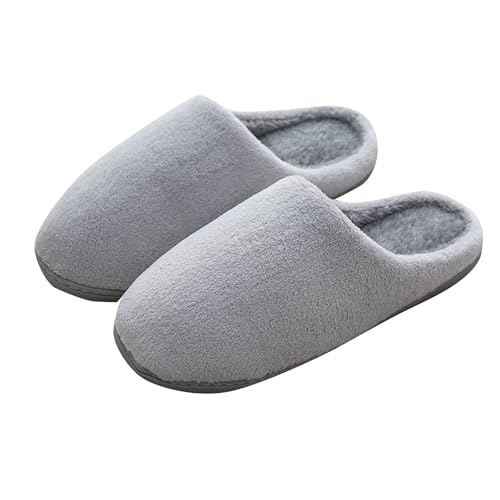 Warme Baumwolle Plüsch Pantoffeln Indoor Fleece kältebeständige Baumwollpantoffeln Reine Farbe schlicht-Flexible Pantoffeln Gemütliche Slipper Hausschuhe Unisex - Leichte & Geräuschlose von Generisch