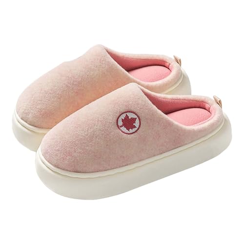 Warme Bequeme Filzpantoffeln Gefüttert Weiche Slippers Winter Plüsch Pantoffeln Leicht Frottee Wollpantoffeln Superweiche Badelatschen Cozy Haus Schuhe Indoor Kuschelschuhe Plateau Winterschuhe von Generisch