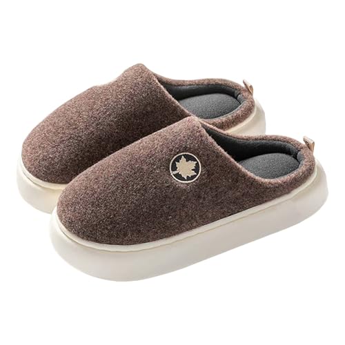 Warme Bequeme Filzpantoffeln Gefüttert Weiche Slippers Winter Plüsch Pantoffeln Leicht Frottee Wollpantoffeln Superweiche Badelatschen Cozy Haus Schuhe Indoor Kuschelschuhe Plateau Winterschuhe von Generisch