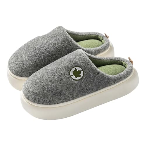 Warme Bequeme Filzpantoffeln Gefüttert Weiche Slippers Winter Plüsch Pantoffeln Leicht Frottee Wollpantoffeln Superweiche Badelatschen Cozy Haus Schuhe Indoor Kuschelschuhe Plateau Winterschuhe von Generisch