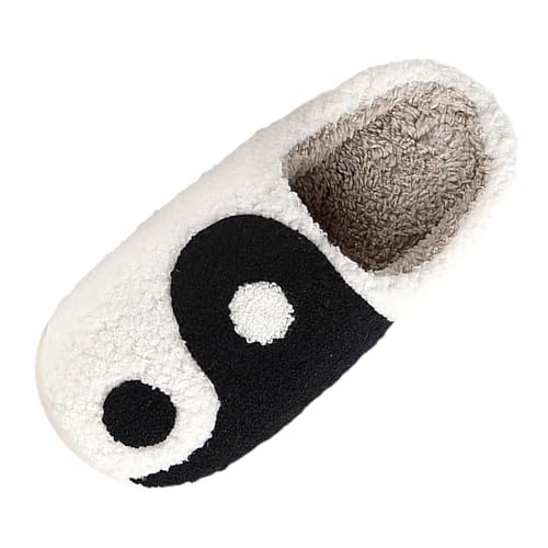 Warme Hausschuhe Cartoon Home Niedliche Cartoon-Kürbis-Baumwollhausschuhe für Männer und Frauen, Paare, warme Baumwolle Plateau Stiefeletten Damen Schuhe (White, 43) von Generisch