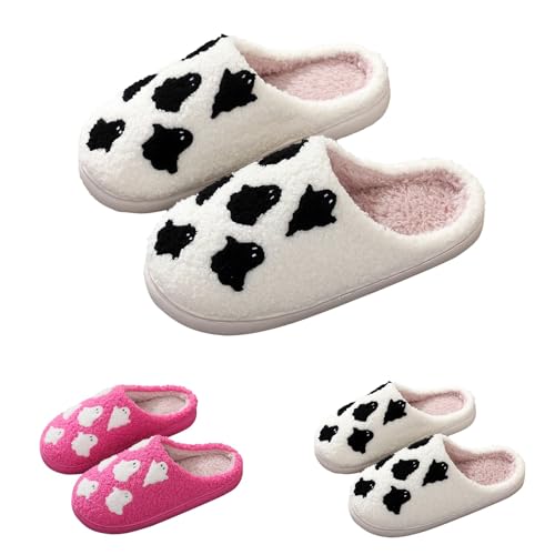Warme Hausschuhe Damen Halloween Winter Plüsch Pantoffeln Herren Filzpantoffeln Frauen Bequeme Filzhausschuhe Filz Slippers Unisex Weich Hauspantoffeln Orthopädische Hausschuhe von Generisch