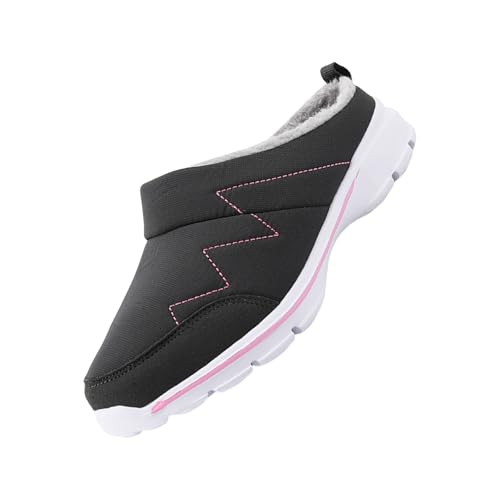 Warme Hausschuhe Damen Mit Fussbett Winter - Schlappen Damen Elegant Vorne Geschlossen Unisex Hüttenschuhe Paare Slippers Indoor Heimschuhe Outdoor Plüsch Pantoffeln Baumwolle Pantoletten von Generisch