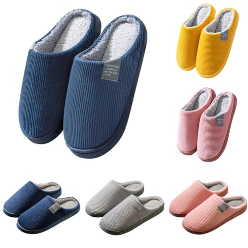 Warme Hausschuhe Damen Plüsch Herren Pantoletten Gr 40 Vorne Geschlossen Indoor Slippers Women Warm Herbst Pantoffeln Winter Hausschuh Gefüttert Winterschuhe Unisex von Generisch