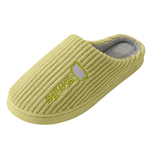 Warme Hausschuhe Lippers für Damen Winter warme Memory Foam Hausschuhe weich Damen Schuhe Sportlich (Green, 38-39) von Generisch