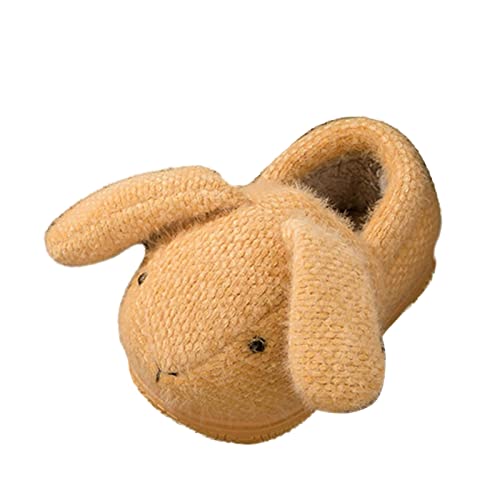 Warme Hausschuhe Mode niedlich Winter Jungen Hausschuhe mit flachem Boden, runder Zehe, weich, warm bequem, einfarbig, Schlichtes Design Laufsocken 25 (Yellow, 23 Toddler) von Generisch