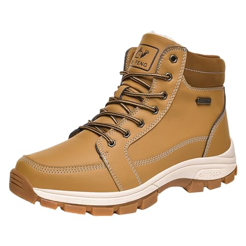 Warme Plüschschuhe aus Baumwolle, rutschfeste Stiefel, Fünf-Finger-Outdoor-Sportschuhe, Herren-und Damen-Wanderschuhe, Sneaker-Schuh für Herren, gelb, 8.5 UK 3X-Narrow Warme Plüschschuhe aus Baumwolle, rutschfeste Stiefel, Fünf-Finger-Outdoor-Sportschuhe, Herren-und Damen-Wanderschuhe, Sneaker-Schuh für Herren, gelb, 8.5 UK 3X-Narrow von Generisch