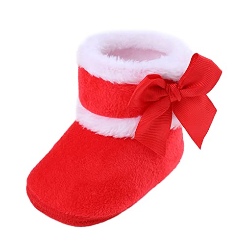Warme Schuhe für Babys Jungen, weiche Booties, weiche, Bequeme Stiefel, wärmende modische Schneestiefel für Kleinkinder (Red, 19 Infant) von Generisch