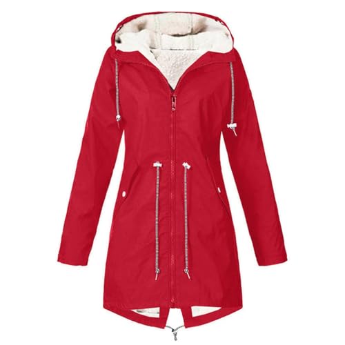 Warme Winterjacke Damen Mantel Frauen Outdoor Lose Plüsch Solide Plus Dicke Warme Frauen Mit Kapuze Regenmantel Größe Winddicht Winter Outdoor Frauen Mantel Steppjacke Große Größen Damen von Generisch