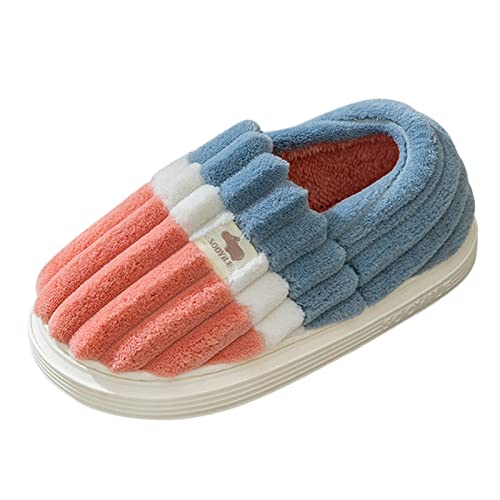 Warme Zehen-Winter-Hausschuhe für Damen, flach, Plüsch, Paare, pelzig, Damen-Ballerina-Hausschuhe, rot, 37 EU von Generisch