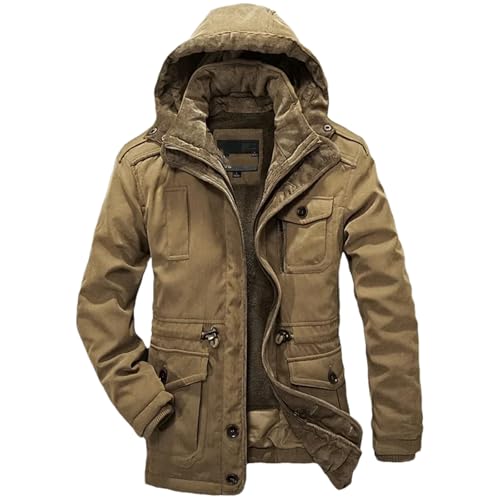 Warmer Herren-Kapuzenmantel, Parkas, verdickende Wärme, lässig, klassisch, Winterjacke, khaki, XL Warmer Herren-Kapuzenmantel, Parkas, verdickende Wärme, lässig, klassisch, Winterjacke, khaki, XL von Generisch