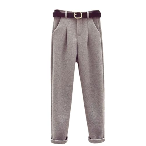 Warmes 3-teiliges Damen-Set, eleganter Rollkragenpullover + gepolsterte Weste + Wollhose, Nur Hose, S von Generisch