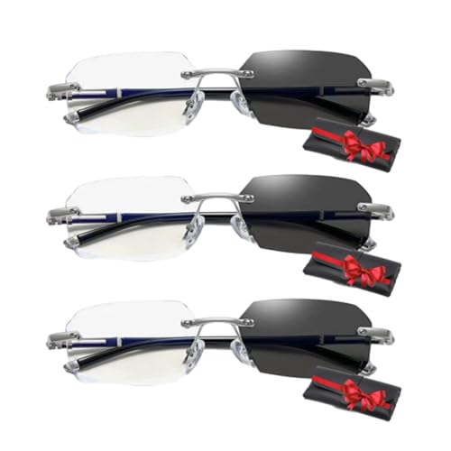 Warmthility Glasses, Reading Glasses, Precision Vision Aid Tool – Adjustable Focus Assist, For Women and Men (3PC-B,+2.00) von Generisch