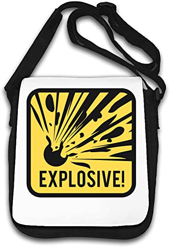 Warnschild Parodie Explosive Umhängetasche weiß von Generisch