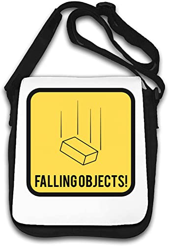Warnschild Parodie Falling Objects Brick Logo Umhängetasche weiß von Generisch