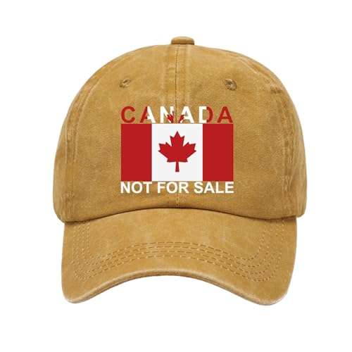 Washed Vintage Baseball Cap Hut Kappe für Männer Frauen Schwarz Canada is NOT for SA LE Cap Partnerlook (Yellow, One Size) von Generisch