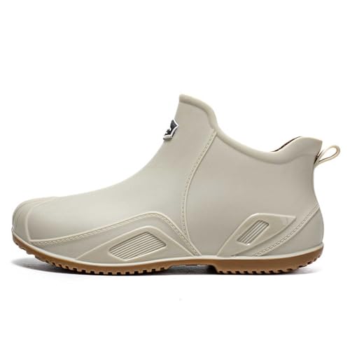 Wasserdicht Gummistiefel Herren Schmutzabweisend Stiefeletten Gripvoll Atmungsaktiv Regenstiefel Regenschuhe Wasserdicht Gummistiefel Festival Tragbar Boots von Generisch