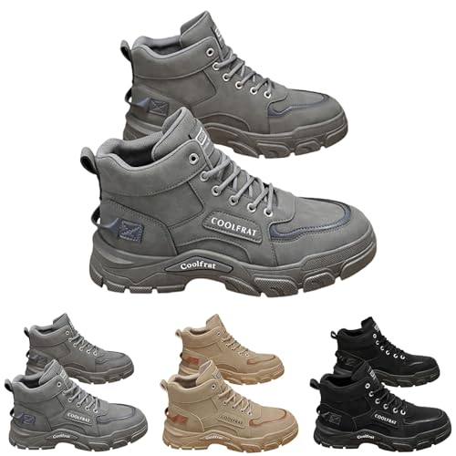 Wasserdicht Halbstiefel Herren Mode High Top Sneakers Freestyle Hi-Top Lässig Sportstiefel Freizeitstiefel Wanderschuhe Hoch Turnschuhe Freizeitschuhe Fitness Hohe Schuhe Outdoor Fitnessschuhe von Generisch