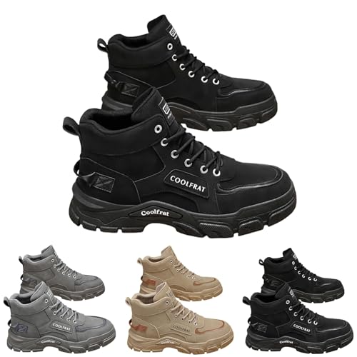 Wasserdicht Halbstiefel Herren Mode High Top Sneakers Freestyle Hi-Top Lässig Sportstiefel Freizeitstiefel Wanderschuhe Hoch Turnschuhe Freizeitschuhe Fitness Hohe Schuhe Outdoor Fitnessschuhe von Generisch