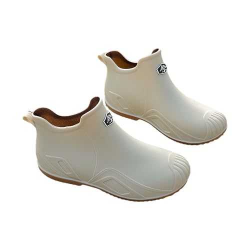 Wasserdicht Regenstiefel Damen，Rutschfester Aquaschuhe，Weich Bequem Gummi Kurzstiefel，Dicker Sohle Gummistiefel，Winddicht Abriebfest Arbeitsschuhe，Outdoor Schlamm Gartenschuhe von Generisch