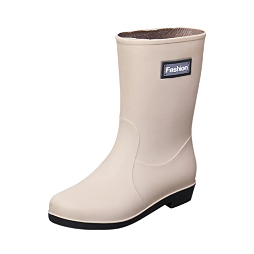 Wasserdichte Regenstiefel für Herren, wadenhoch, Chelsea-Stiefel, rutschfeste Gummistiefel, weite Passform, Outdoor-Arbeitsstiefel, Regenstiefel für Outdoor und Gartenarbeit, C, 38 EU von Generisch