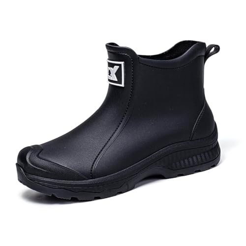 Wasserdichte Schuhe Herren Wasserdicht Regenfüßlinge Mode Anti-Rutsch Gartenschuhe Regenschuhe Outdoor Und Garten Kurz Boots Gummistiefel von Generisch