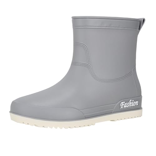Wasserfeste Gummistiefel Damen，Rutschsicher Regenstiefel，Mit Flacher Sohle Regenschuhe，Bequeme Regenschuhe FüR DraußEn，Abriebfest Arbeitsschuhe，FüR Garten, Fischen & Outdoor von Generisch