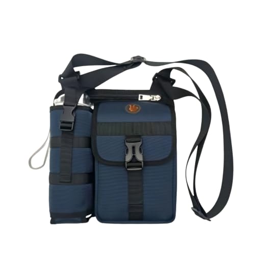 Wasserflaschenhalter, Crossbody-Trinkflaschen-Tragetasche mit Handytasche, verstellbarem Schultergurt, strapazierfähige Schultertasche für Spaziergänge, Wandern, Fitnessstudio (blau) von Generisch