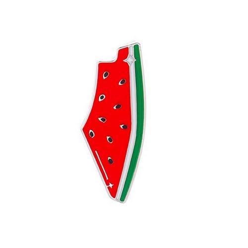 Wassermelone Emaille Pin Palästina Wassermelone Brosche Pins Fruchtform Brosche Pin Wassermelone Revers Corsage Obst Revers Kragen Zubehör für Taschen Rucksäcke Pullover Damen Herren von Generisch