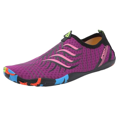 Wasserschuhe Herren 35-46 Breit Sommer Barfußschuhe Bequeme Sportschuhe Atmungsaktiv Traillaufschuhe Turnschuhe Unisex Strandschuhe Surfschuhe Weich Leicht Sneaker Modische Freizeitschuhe von Generisch