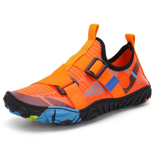 Wasserschuhe Quick Dry Aquaschuhe für Schwimmen, Wandern, Strand & Wassersport - Atmungsaktive Barfußschuhe mit verstellbaren Riemen & Anti-Rutsch-Sohle, Orange, 30 EU Wasserschuhe Quick Dry Aquaschuhe für Schwimmen, Wandern, Strand & Wassersport - Atmungsaktive Barfußschuhe mit verstellbaren Riemen & Anti-Rutsch-Sohle, Orange, 30 EU von Generisch