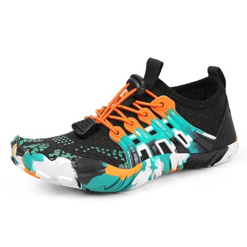 Wasserschuhe für Kinder, atmungsaktiv, leicht, schnelltrocknend, für Jungen und Mädchen, ideal für Strand, Schwimmen und Outdoor-Abenteuer, Schwarz , 37 1/3 EU von Generisch