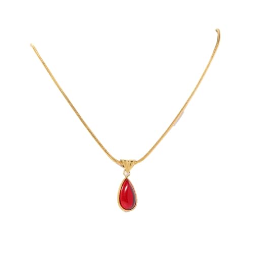 Wassertropfen-Halskette mit blau-grünem Ozean-Anhänger, farbkonservierende 18-karätige Goldbeschichtung, 45 cm von Generisch