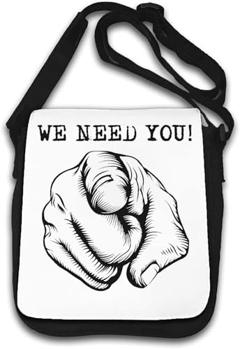 We Need You Uncle Sam Hand Graphic Umhängetasche weiß von Generisch