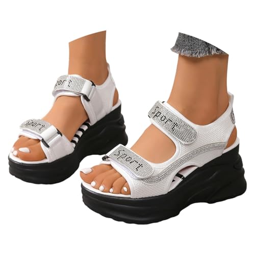 Wedges Damen Keilabsatz Sandalen - Bohemia Keilabsätze Kreuzgurte Peeptoes Offener Slip on Strand Orthopädische Zehenbereich Slingback Freizeitschuhe Bequeme Schlupfsandalen Modische von Generisch