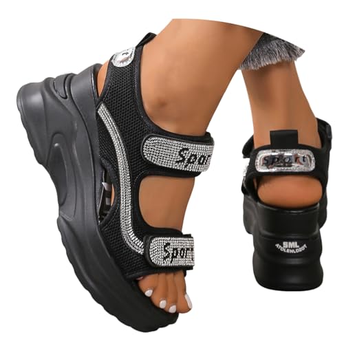Wedges Damen Keilabsatz Sandalen - Bohemia Keilabsätze Kreuzgurte Peeptoes Offener Slip on Strand Orthopädische Zehenbereich Slingback Freizeitschuhe Bequeme Schlupfsandalen Modische von Generisch