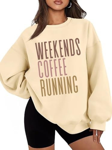 Weekends Coffee Running Sweatshirt, Weekends Coffee and Running Sweatshirt Funny Coffee Running Lovers Shirt, Khika, S von Generisch