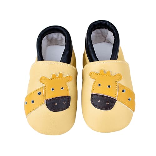 Weiche Leder Krabbelschuhe Babyschuhe Lauflernschuhe Kleinkind Lederschuhe Hausschuhe Lernlaufschuhe mit Wildledersohlen für Jungen Mädchen 0-6 Monate 6-12 Monate 12-18 Monate 18-24 Monate von Generisch