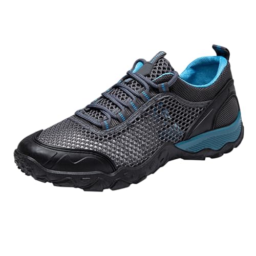 Weiche Trekkingschuhe Herren Leichte Sommer Wanderschuhe Herren Mesh Fitnessschuhe Flach Sommerschuhe rutschfest Walkingschuhe Atmungsaktiv Outdoorschuhe Leicht Freizeitschuhe Sportlich von Generisch