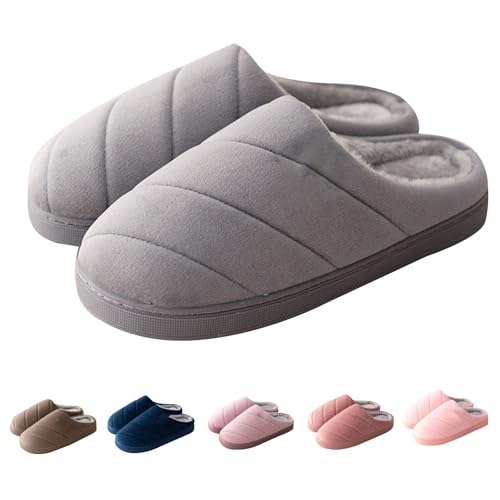 Weiche Wolle-äHnliche Stepppantoffeln Rutschfest Memory Schaumstoff Pantoffeln Herren Damen Bequeme Gesteppte Hausschuhe Baumwolle Offene Zehen Hausschuhe Rutschfeste GedäChtnisschaum Schlappen von Generisch