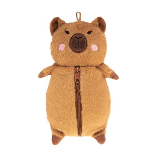 Weiches Federmäppchen – Federmäppchen | Schreibwaren-Set Soft Box | Plüschtier Schreibwaren-Set | Niedlich mit Capybara-Anhänger für Kinder und Erwachsene | Capybara Pencil SCH von Generisch